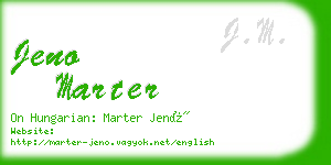 jeno marter business card